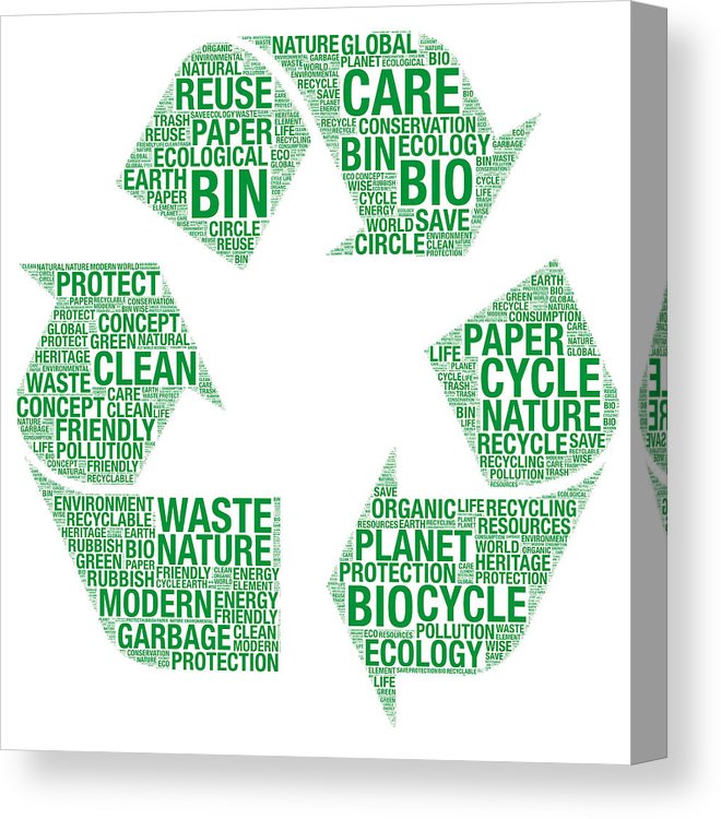 660x750 Vector Recycle Symbol With Wordart Canvas Print Canvas Art