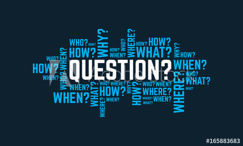 500x300 Questions Typography Text Word Art Vector Marketing Illustration
