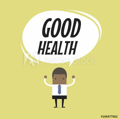African Businessman Standing With Good Health Word Balloon 500x500 African Businessman Standing With Good Health Word Balloon