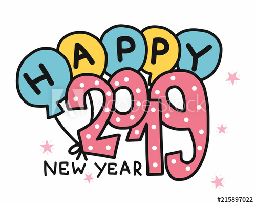 Happy New Year Word And Balloon Vector Illustration 500x400 Happy New Year Word And Balloon Vector Illustration
