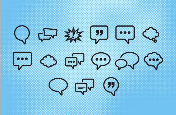 Set Of Word Balloon Vector Icons Free 580x380 Set Of Word Balloon Vector Icons Free