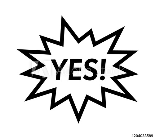 Cartoon Scream Speech Bubble Balloon With The Word Yes Line 500x450 Cartoon Scream Speech Bubble Balloon With The Word Yes Line