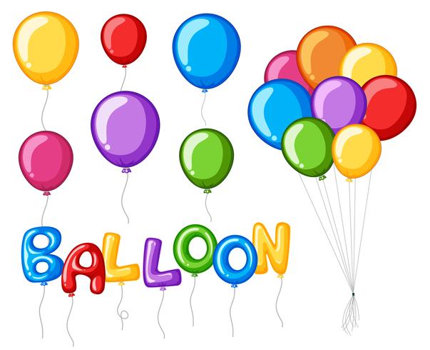 Colorful Balloons With Word Balloon 603x490 Colorful Balloons With Word Balloon