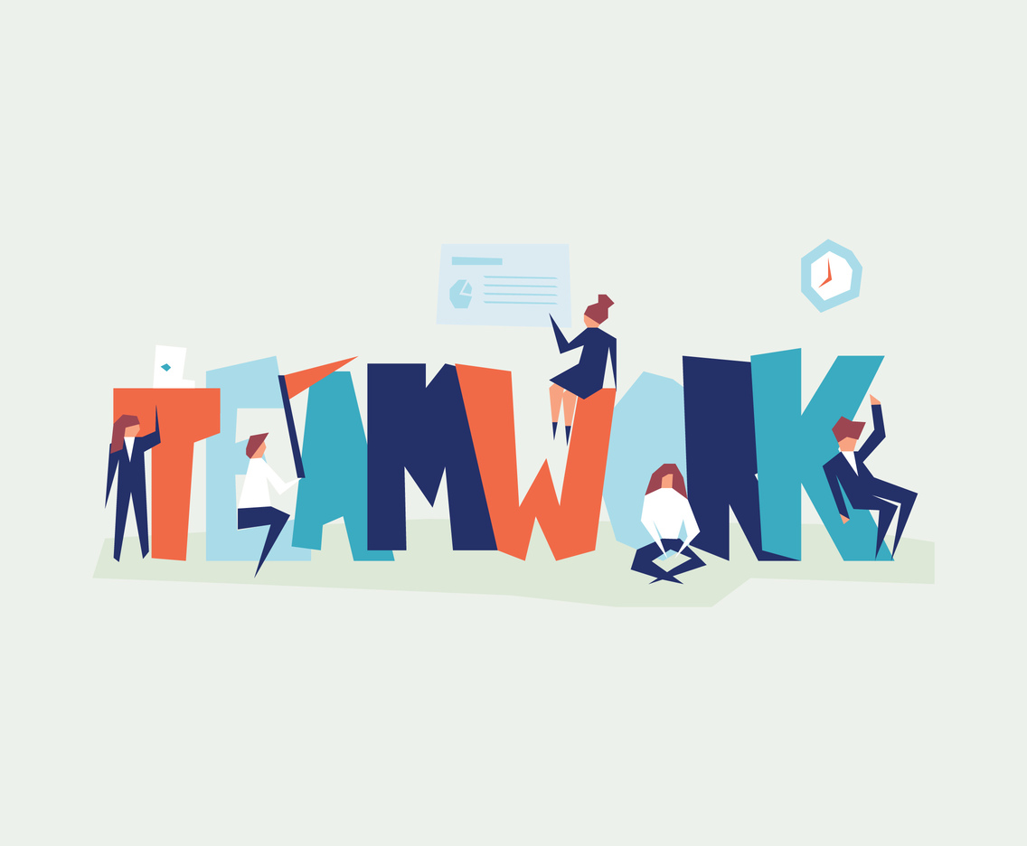 1136x936 People And The Word Teamwork Vector Art Graphics