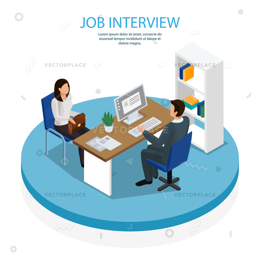 1000x1000 Employment Recruitment Isometric Composition Background Poster