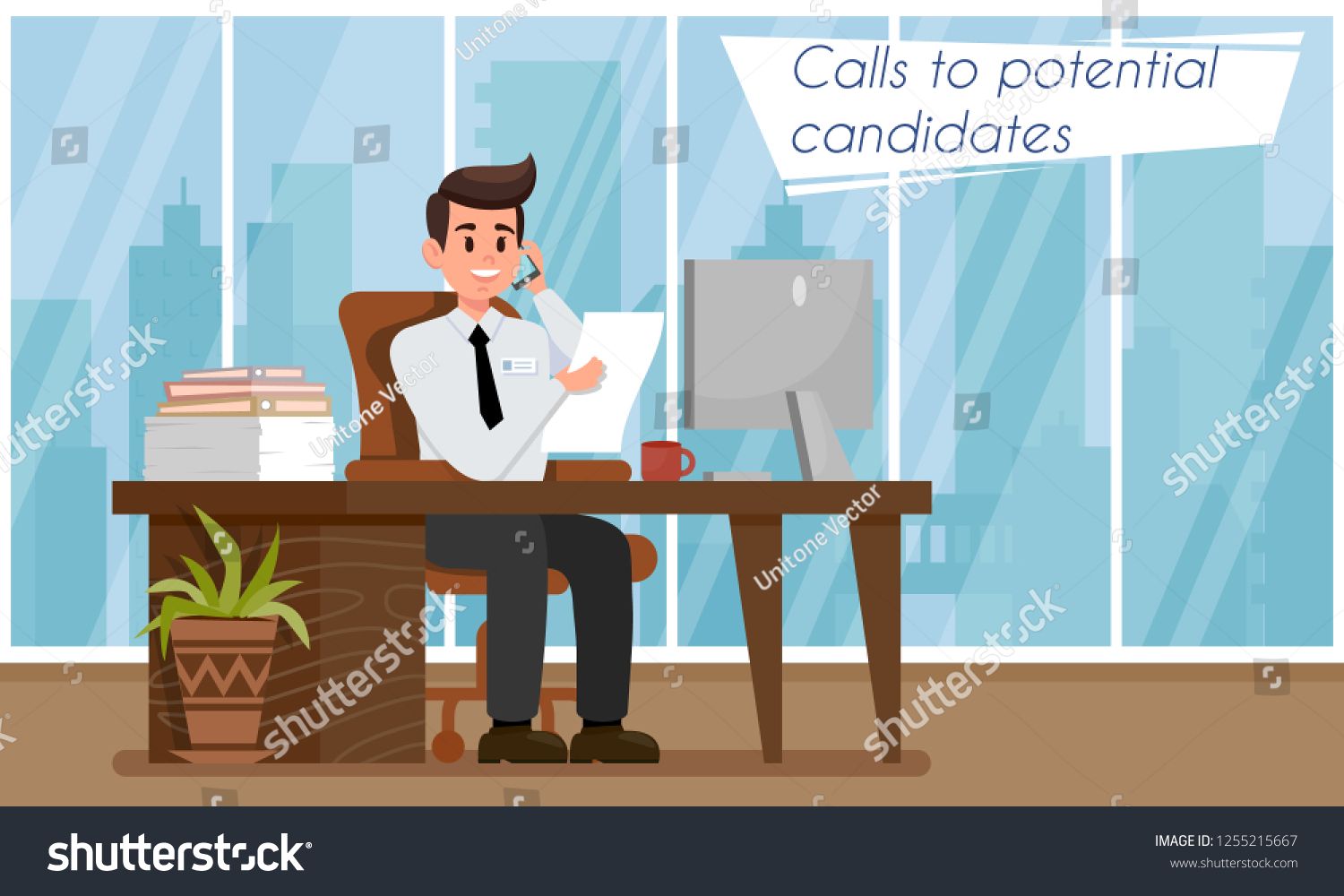 1500x1000 Hr Agency Concept Sign Up For Job Interview Calls To Potential