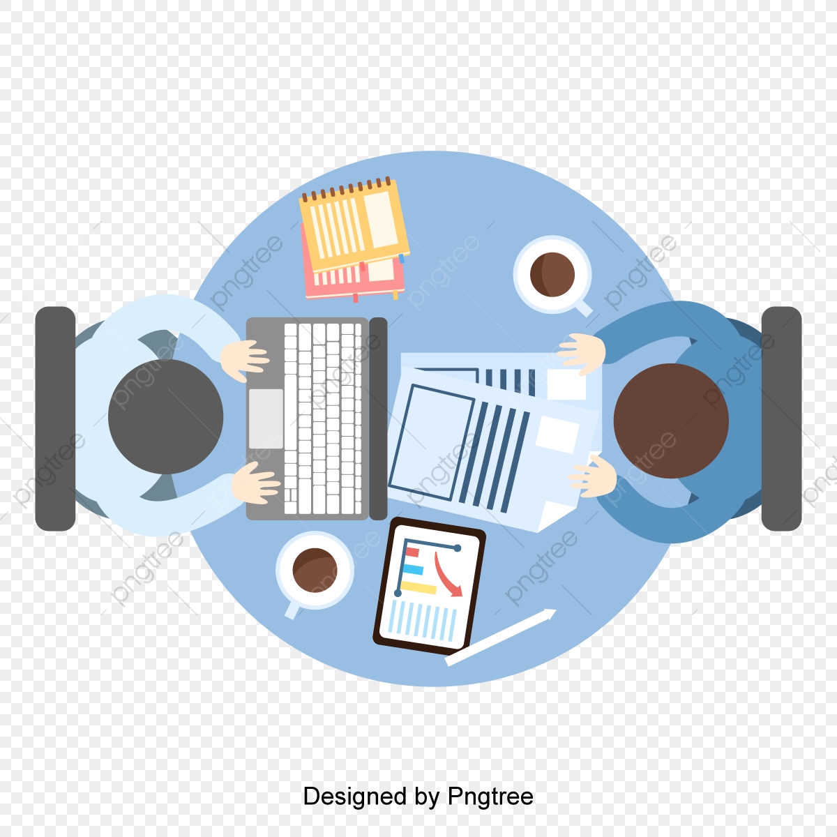 1200x1200 Vector Flat Job Learning Meeting Interview Desktop Illustration