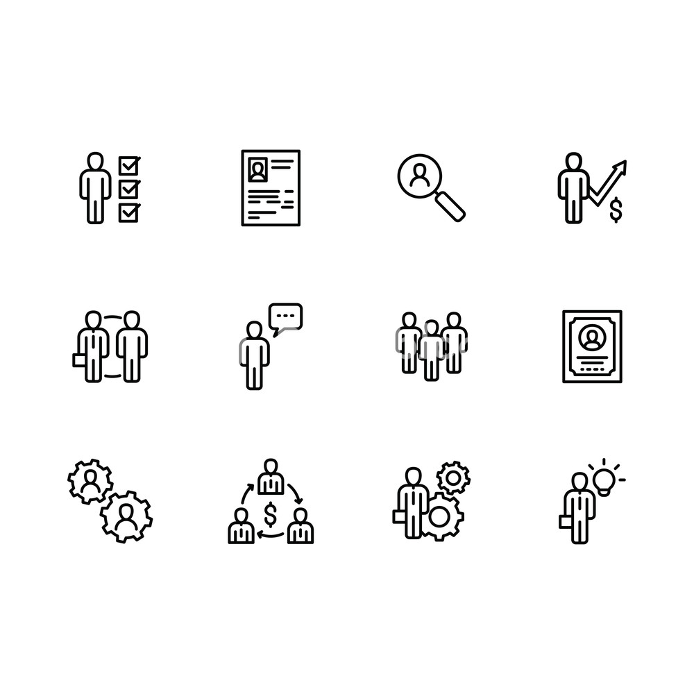 1000x1000 Vector Icon Business People Office Meeting, Business Interview