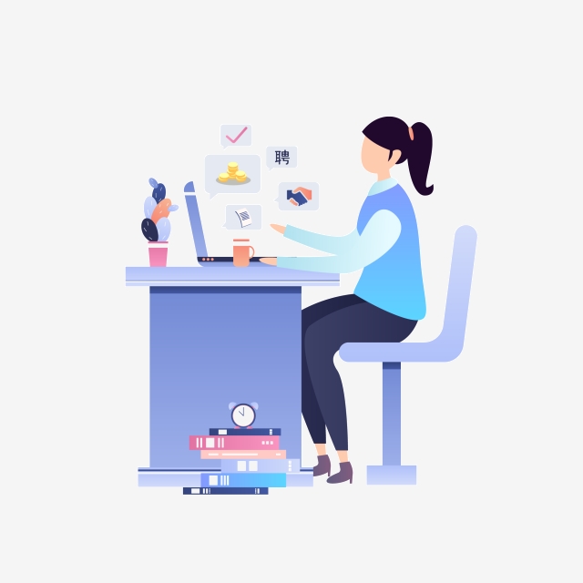 640x640 Creative Flat Stylized Job Seeker Looking For Work Scene Vector