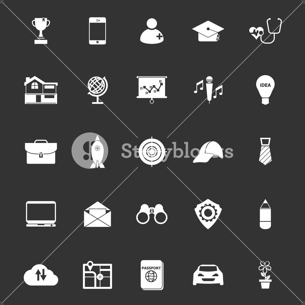 1000x1000 Job Description Icons On Gray Background, Stock Vector Royalty