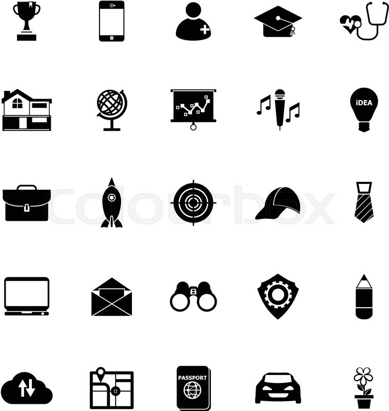 758x800 Job Description Icons On White Background, Stock Vector Stock