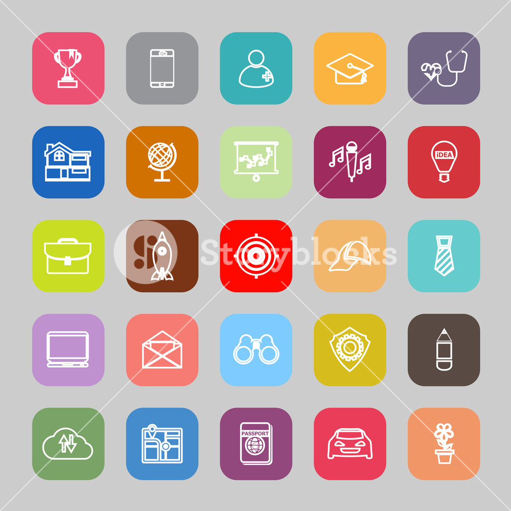 1000x1000 Job Description Line Flat Icons, Stock Vector Royalty Free Stock