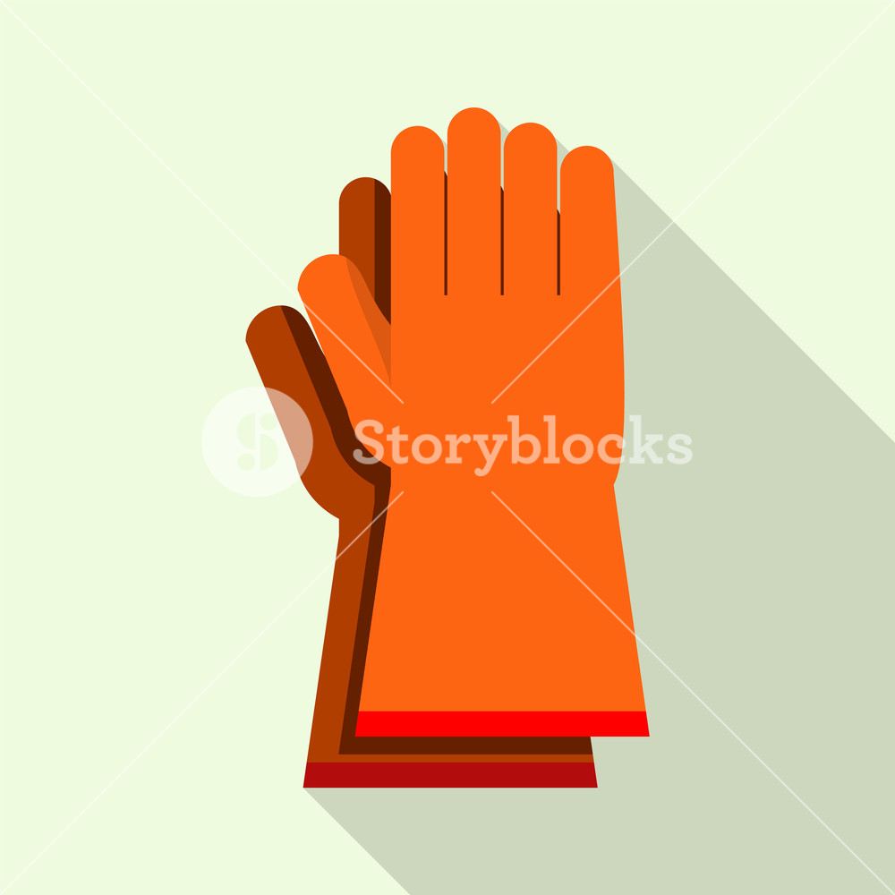 1000x1000 Work Orange Gum Gloves Icon Flat Illustration Of Work Orange Gum