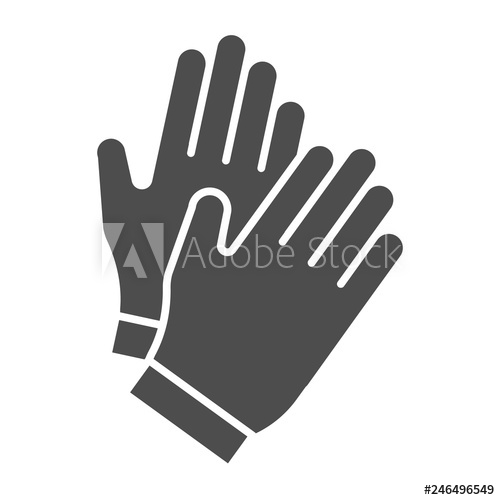 500x500 Gloves Solid Icon Garden Glove Vector Illustration Isolated