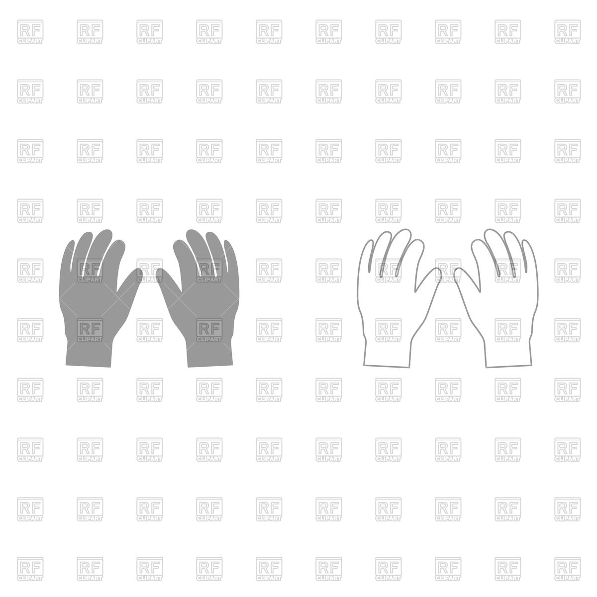1200x1200 Pair Work Of Gloves Grey Set It Is Icon Flat Style Vector Image