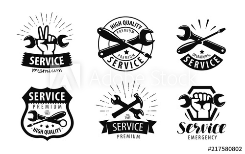 500x315 Service, Repair Set Of Logos Or Labels Maintenance Work Icon