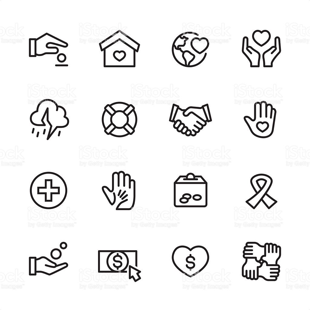 1024x1024 Charity Relief Work Theme Related Vector Icons Inlinico Icons