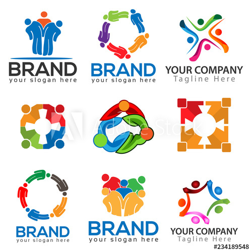500x500 Team Working Together Group Of People Team Work Logo Vector