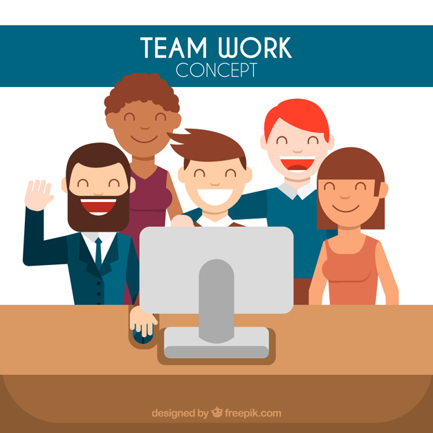 626x626 Happy Work Team Vector Free Download