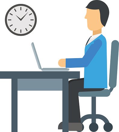 395x436 Time To Work Vector Illustration Stock Vectors