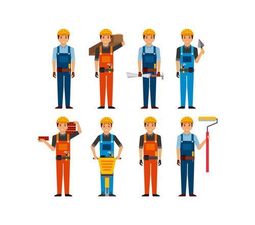500x442 Construction Worker Vector Free Download