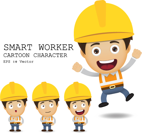 483x453 Cute Cartoon Worker Vector Set Free Download