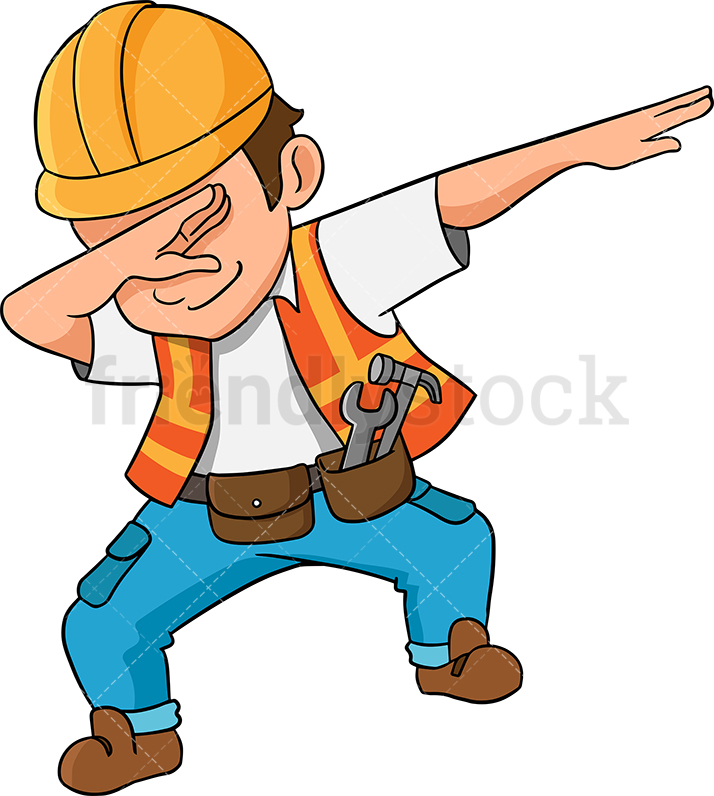 714x796 Dabbing Construction Worker Cartoon Vector Clipart