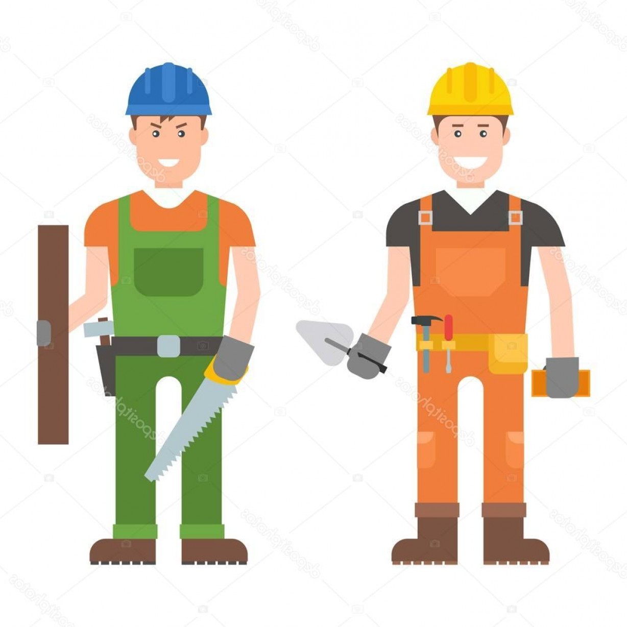 1228x1228 Stock Illustration Worker Man Vector Character Wallkeeper