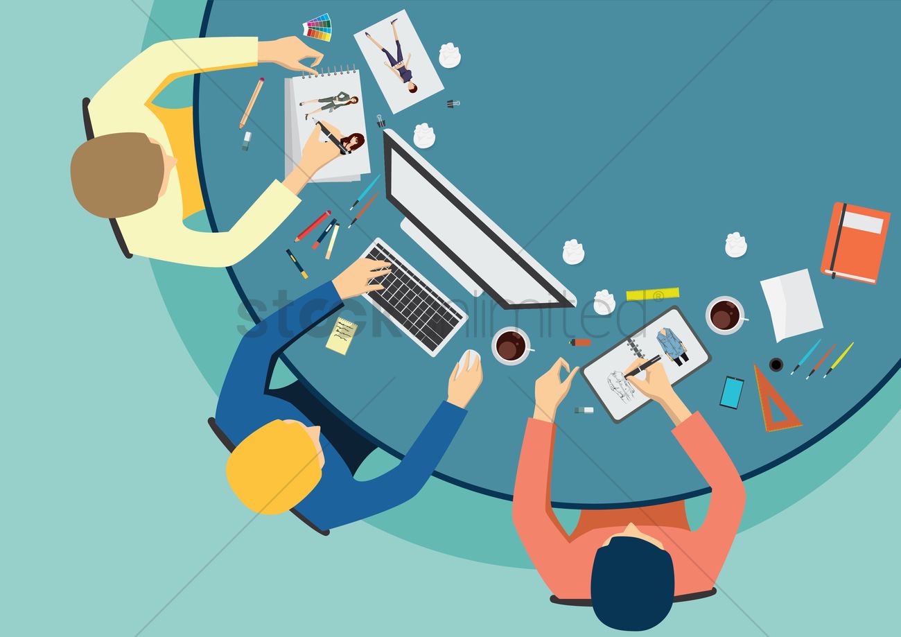 1300x919 Fashion Designers Working Together Vector Image