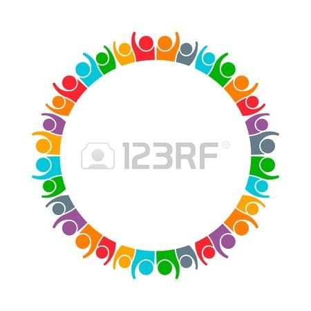 450x450 People Group Working Together Vector Graphic Design Illustration