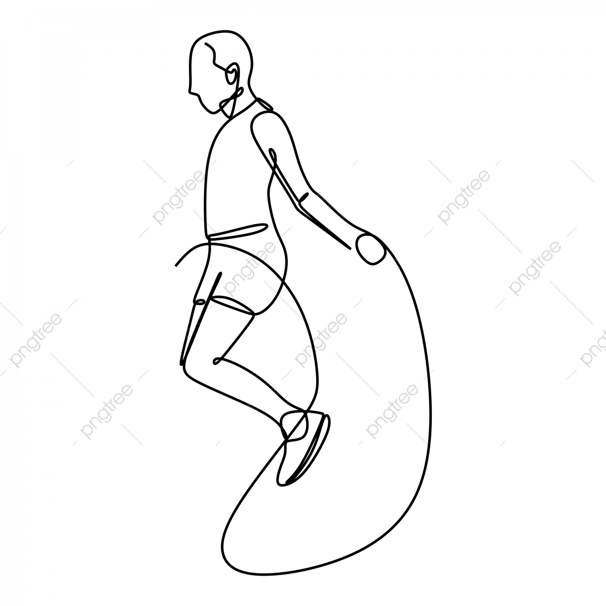 1200x1200 One Line Drawing Of A Man Jump Rope Workout Vector Illustration