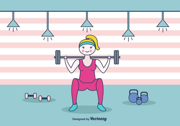 700x490 Squat Workout Vector Background