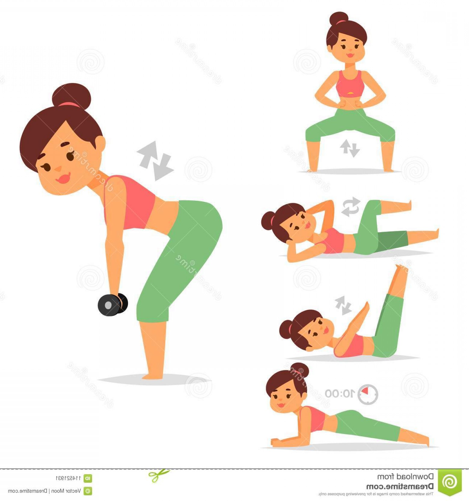 1560x1668 Woman Home Workout Vector Exercising Home Fitness Character