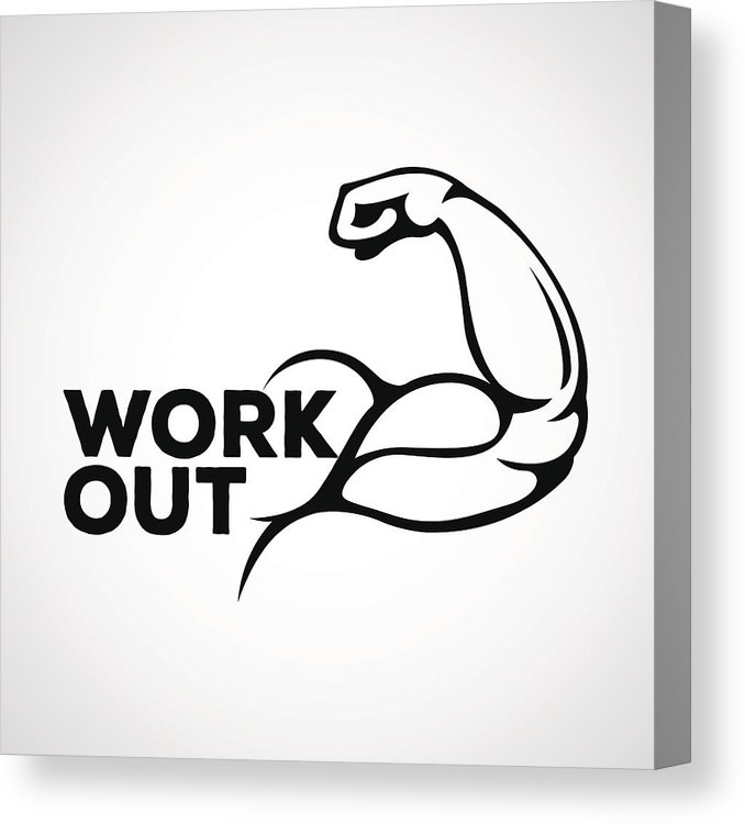 678x750 Gym Workout Vector Illustration, Fitness Background Canvas Print