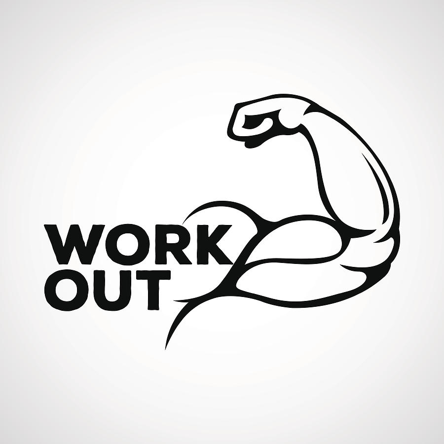 900x900 Gym Workout Vector Illustration, Fitness Background