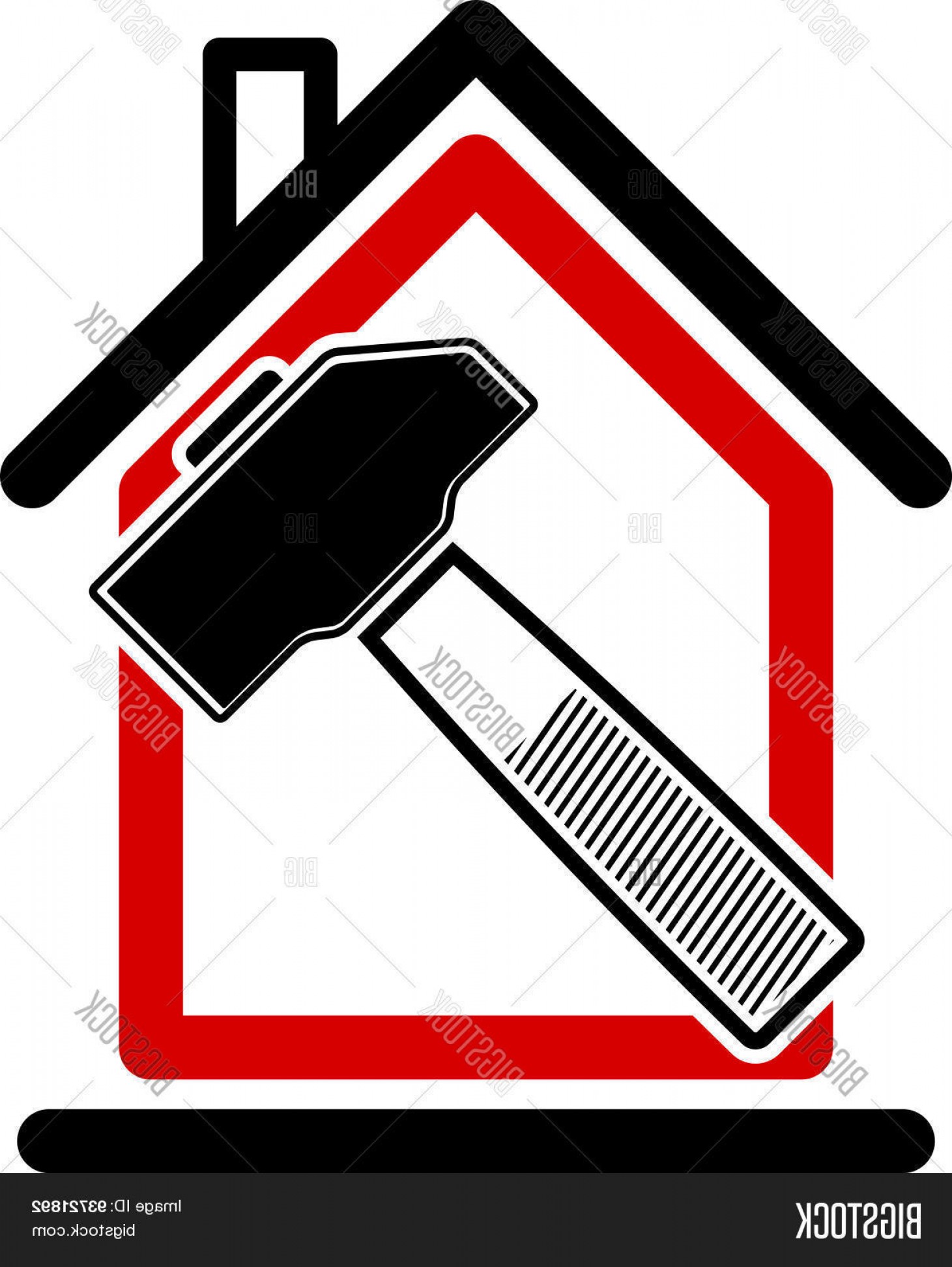 1461x1944 Stock Vector Classic Mallet Iconc Industrial Utensil Simple House
