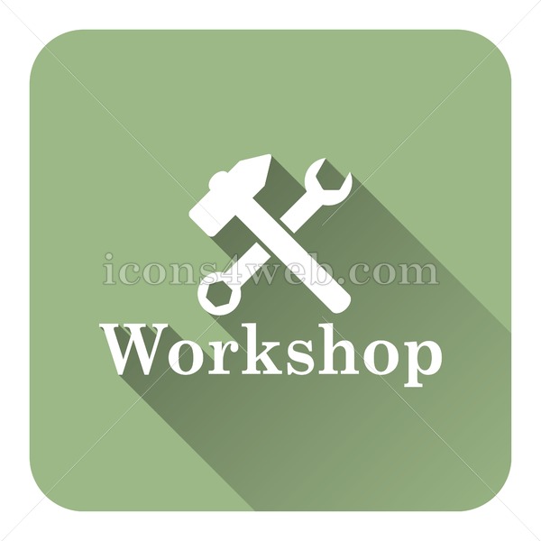 600x600 Workshop Flat Icon With Long Shadow Vector