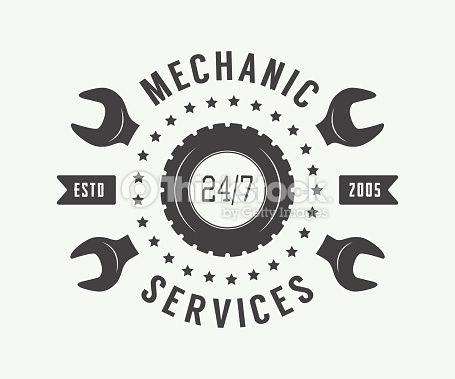 455x379 Vintage Mechanic Label, Emblem And Logo Vector Illustration Fav