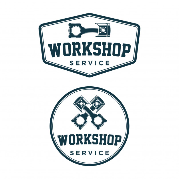 626x626 Workshop Logo Vintage Vector Premium Download