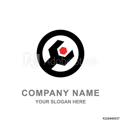 500x500 Wrench Automotive Service Workshop Logo Vector