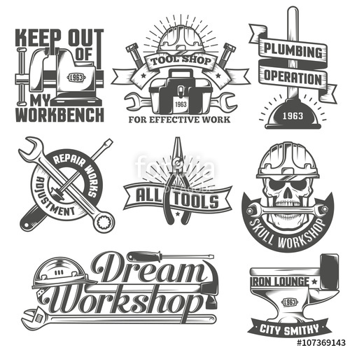 500x500 Repair Workshop Logos Stock Image And Royalty Free Vector