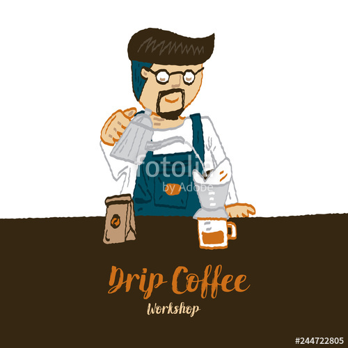 500x500 Drip Coffee Workshop Vector Stock Image And Royalty Free Vector
