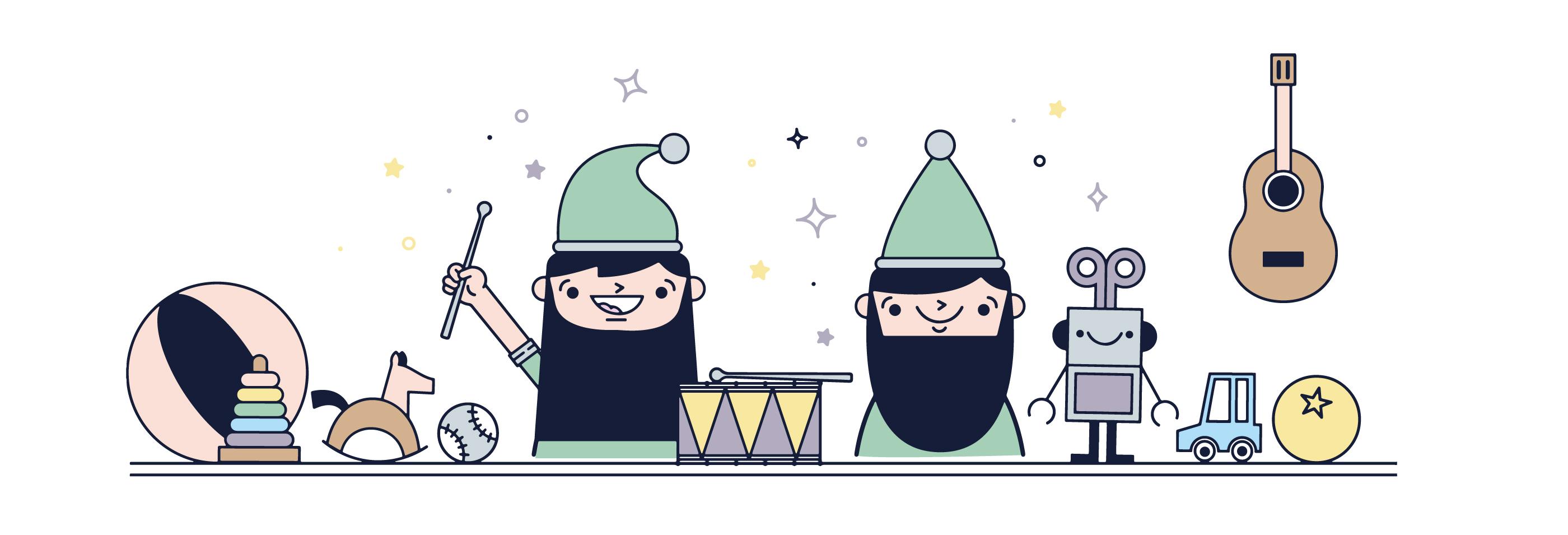 2800x955 Hd Elf Workshop Vector Design