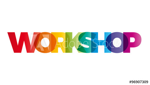 500x286 The Word Workshop Vector Banner With The Text Colored Rainbow