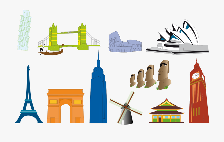 920x584 World Landmarks Icons