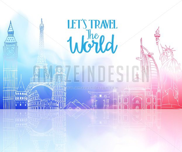 623x519 World Landmarks Vector For Travel Design