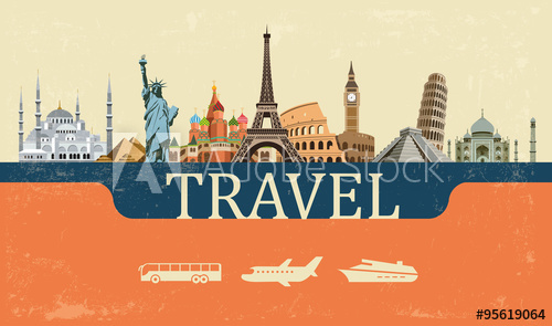 500x295 Design Concept Of Travel World Landmarks, Vector Illustration