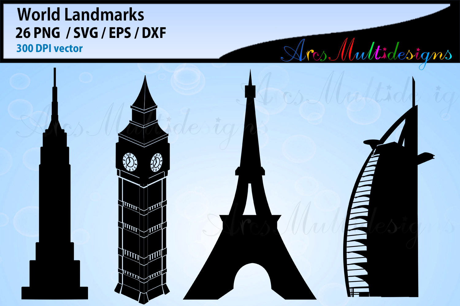 1500x1000 World Lankmarks Silhouette World Landmark Vector Cut