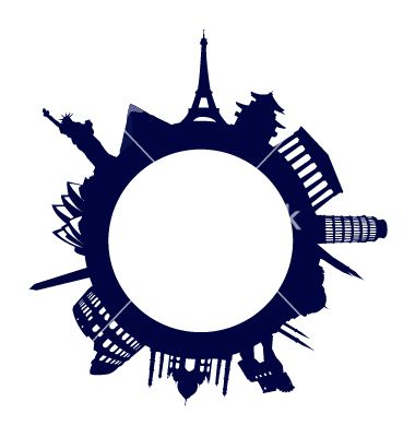 380x400 World Landmarks Vector