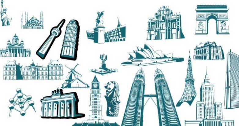 781x413 Free Most Famous Landmarks In The World Vector Silhouettes